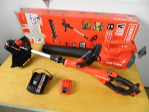 lot 9 image: New Craftsman 20 Volt Weed Wacker and Blower