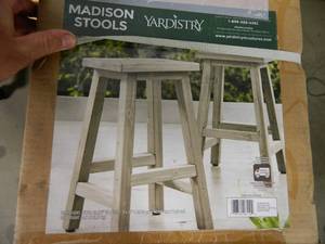 lot 42 image: 2 New Outdoor Cedar Bar Stools