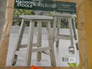 lot 43 image: 2 New Outdoor Cedar Bar Stools