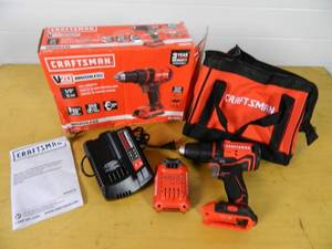 lot 44 image: New Craftsman V20 Brushless 12 inch DrillDriver Kit