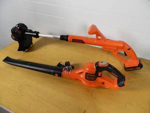 lot 53 image: Black and Decker Cordless Blower and Weed Wacker Combo