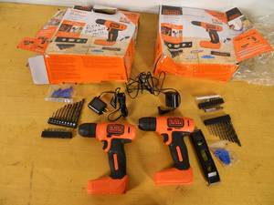 lot 110 image: 2 Black and Decker Drill  Drivers, Etc