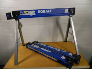 lot 173 image: 3 Kobalt Saw Horses 1,100 lb capacity