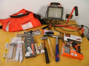 lot 175 image: Chainsaw Chaps, Wood Burner, Assorted Hand Tools