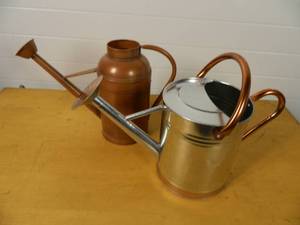 lot 214 image: 2 New Metal Watering Cans