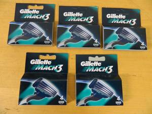 lot 216 image: 5 New Boxes of Gillette Mach 3 Razor Cartidges