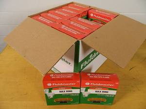 lot 219 image: Plumbers Pack Case of 24 Fluidmaster Wax Ring Toilet Seals
