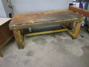 lot 87 image: Shop Table 36x78x22 & Desk 32x60x30