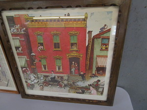 lot 147 image: (3) Norman Rockwell Prints 21x21