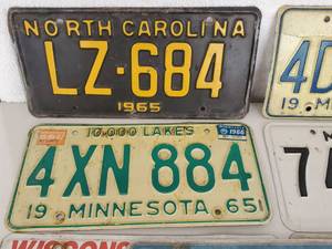 lot 56 image: Lot of Vintage and new License Plates