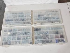 lot 98 image: Four Plastic Bins of Hardware
