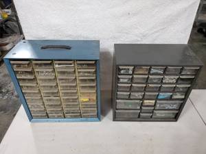 lot 209 image: Three Nuts & Bolts Storage Bins with Contents