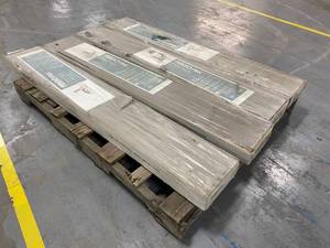 lot 24 image: PERGO Lot of Four Cases of MAX Premier Silver Mist Oak 7.48-in W x 4.52-ft L Embossed Wood Plank Laminate Flooring