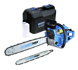 lot 33 image: BLUE MAX 2-In-1 20 in. and 14 in. 45cc Gas Chainsaw Combo with Blow Molded Case