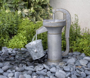 lot 37 image: GARDENIQUE Farmhouse Spigot Disappearing Kit 20.39-in H Resin Fountain Statue Outdoor Fountain