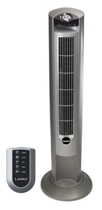 lot 38 image: LASKO Wind Curve 42 in. 3-Speed Oscillating Platinum Tower Fan with Fresh Air Ionizer and Remote Control