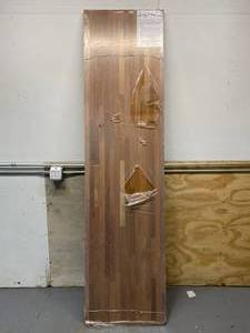lot 44 image: HARDWOOD REFLECTIONS European Walnut Countertop.  25 Width x 98 Length x 1 12 Thickness