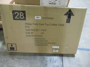 lot 141 image: Home Decorators Collection Ridge Falls 1-Piece Aluminum Outdoor Cast Top Coffee Table AKX04515K01