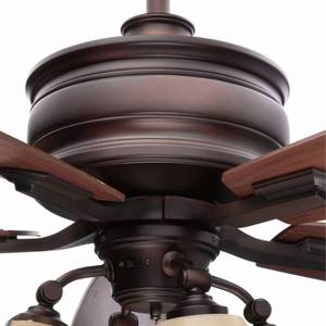 lot 145 image: Hampton Bay Oakley 52 in. Indoor Oil-Brushed Bronze Ceiling Fan with Light Kit AC413A-OBB
