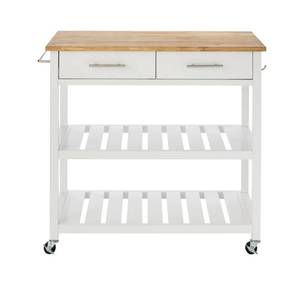 lot 217 image: Stylewell Glenville White Double Kitchen Cart, SK17787Cr2-CBW