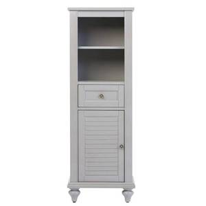 lot 233 image: Home Decorators Collection Hamilton 18 in. W x 52-12 in. H Bathroom Linen Cabinet in Grey, 1235100270 - Slight Dingsscratchespaint chipping.