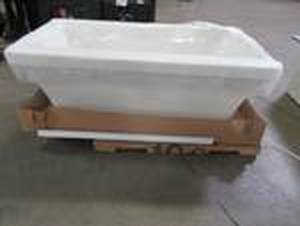 lot 300 image: Delta Synergy 5-23 ft. Acrylic Flatbottom Bathtub with Integrated Waste and Overflow in White B14416-6836-WH