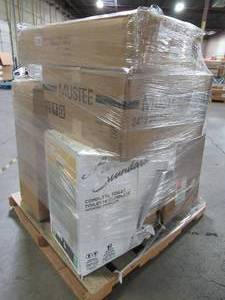 lot 211 image: WHOLESALE MIXED PALLET OF MISCELLANEOUS TOILETSTANKS, LINEN STORAGE AND MORE
