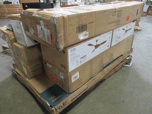 lot 228 image: WHOLESALE MIXED PALLET OF MISCELLANEOUS LIGHTING, FURNITURE AND MORE