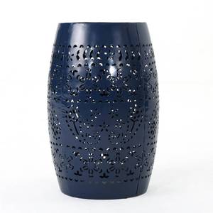 lot 315 image: Noble House Ruby Dark Blue Round Metal Outdoor Side Table, 15878