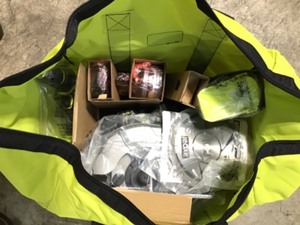 lot 6 image: Ryobi P1837 18V One Cordless Brushless 3 Tool Combo Contractor Kit (9 pieces DrillDriver, Impact Driver, Circular Saw, 7-14 in Blade, Blade Wrench, Charger, 2.0 & 3.0 Ah Batteries, Bag) CUSTOMER RETURN SEE PICS