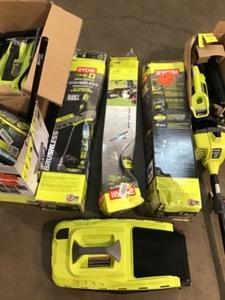 lot 7 image: GAYLORD WITH RYOBI OUTDOOR TOOLS CUSTOMER RETURNS SEE PICS