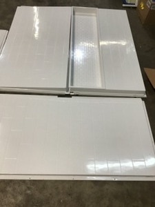 lot 11 image: BOOTZ INDUSTRIES Maui NexTile 30 in. x 60 in. x 76.5 in. Standard Fit Alcove Bath and Shower Kit with Left-Hand Drain in White CUSTOMER RETURN SEE PICS