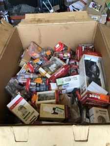 lot 24 image: GAYLORD FULL OF ASSORTED KWIK & BALDWIN SETS PLUS DOOR HARDWARE CUSTOMER RETURNS SEE PICS