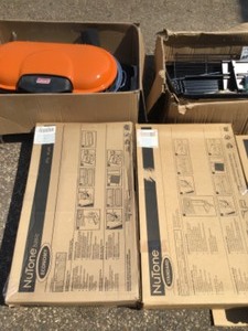lot 26 image: PALLET WITH GRILLS DIFFERENT STYLESCOLORS & NUTONE OVEN FAN CUSTOMER RETURNS NOT TESTED OR INSPECTED 