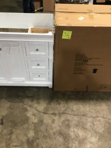 lot 36 image: 2 VANITY CABINETS CUSTOMER RETURNS SEE PICS AND DESCRIPTION