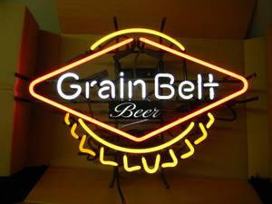 lot 7 image: NEW IN BOX ONLY OPENED FOR PICTURES - GRAIN BELT BEER BOTTLECAP NEON LIGHT - ANOTHER AWESOME PIECE FOR THE CAVE - APPROX 28 BY 20 - SEE PICTURES