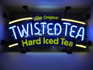 lot 12 image: NEW IN BOX ONLY OPENED FOR PICTURES - TWISTED TEA NEON LIGHT - AWESOME PIECE FOR THE CAVE - APPROX 26 BY 15 - SEE PICTURES
