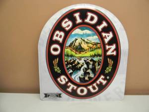 lot 20 image: OBSIDIAN STOUT TIN SIGN - DESCHUTES BREWERY - APPROX 16 BY 18 - SEE PICTURES