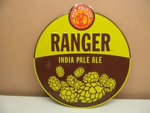 lot 23 image: NEW BELGIUM BREWING RANGER INDIA PALE ALE TIN SIGN -  APPROX 20 - SEE PICTURES