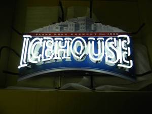 lot 26 image: ICEHOUSE NEON LIGHT  - ANOTHER AWESOME PIECE FOR THE CAVE - APPROX 24 BY 16 - SEE PICTURES