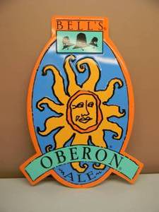 lot 31 image: BELLS OBERON TIN SIGN - APPROX 18 BY 24 - SEE PICTURES