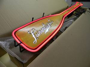 lot 33 image: NEW IN BOX ONLY OPENED FOR PICTURES - LEINENKUGELS PADDLE NEON LIGHT  - ANOTHER AWESOME PIECE FOR THE CAVE - APPROX 50 BY 10 - SEE PICTURES