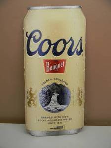 lot 36 image: COORS BANQUET CAN TIN SIGN - VERY COOL SIGN - APPROX 12 BY 24 - SEE PICTURES