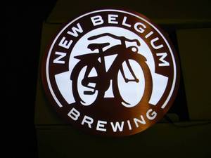 lot 45 image: NEW BELGIUM BREWING LED LIGHT  - APPROX 16 (WORKS AS SEEN IN PICTURES WILL NEED A NEW CORD) - SEE PICTURES