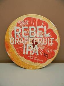 lot 46 image: SAMUEL ADAMS REBEL GRAPEFRUIT IPA TIN SIGN - APPROX 18 - SEE PICTURES