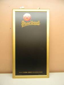 lot 55 image: NEW IN BOX ONLY OPENED FOR PICTURES - PILSNER URQUELL CHALK BOARD MENU ADVERTISING SIGN  - ANOTHER AWESOME PIECE FOR THE CAVE - APPROX 21 BY 40 - SEE PICTURES