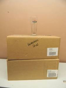lot 60 image: NEW IN BOX 43 HEINEKEN BEER GLASSES - SEE PICTURES