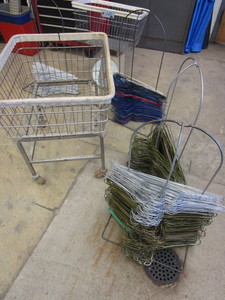 lot 120 image: LAUNDRY CARTS AND HANGERS WITH FIXTURES