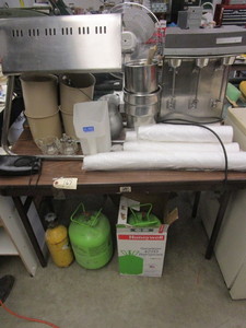 lot 167 image: RESTAURANT SMALL APPLIANCES AND ACCESSORIES PLUS THE TABLE