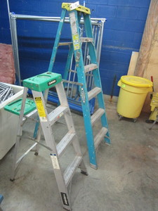 lot 179 image: HUSKY AND WERNER LADDERS